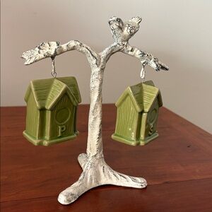 Whimsical Bird Tree Salt & Pepper Shaker Set | Cottagecore Farmhouse Decor